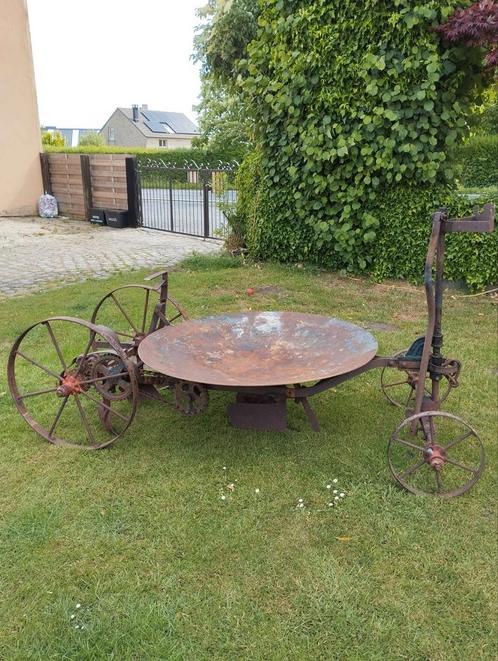 Tuinhaard met vuurschaal 130cm op rollend chassis, Tuin en Terras, Vuurschalen, Zo goed als nieuw, Ophalen