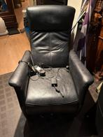 Elektrisch verstelbare relaxstoelen zwart leer, Ophalen, Gebruikt, Leer