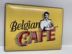 Belgian café emaille bord, Enlèvement, Utilisé, Panneau publicitaire