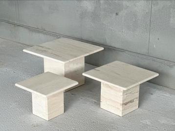 Travertine nestingtable’s, ca 1980’s beschikbaar voor biedingen