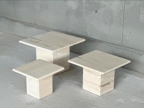 Travertine nestingtable’s, ca 1980’s, Antiek en Kunst, Antiek | Meubels | Tafels, Ophalen