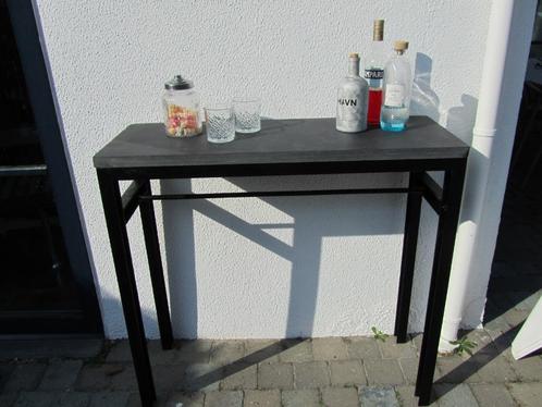 Hoge tafel - bartafel - stalen frame met arduin blad, Huis en Inrichting, Tafels | Statafels, Gebruikt, Ophalen