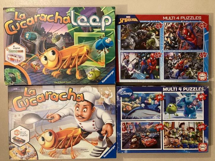 Gezelschapsspelen La Cucaracha & puzzels, Hobby en Vrije tijd, Gezelschapsspellen | Bordspellen, Zo goed als nieuw, Een of twee spelers