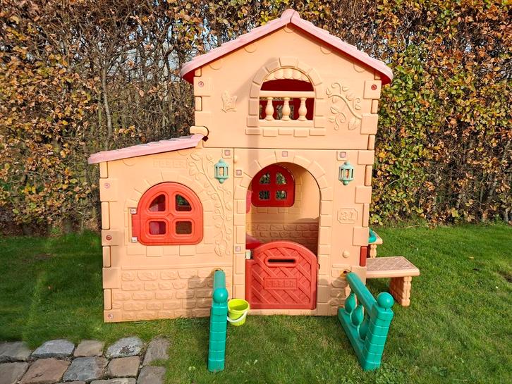 Kasteel, huisje, multifunctionele speeltoren met 2 glijbanen, Kinderen en Baby's, Speelgoed | Buiten | Speeltoestellen, Gebruikt