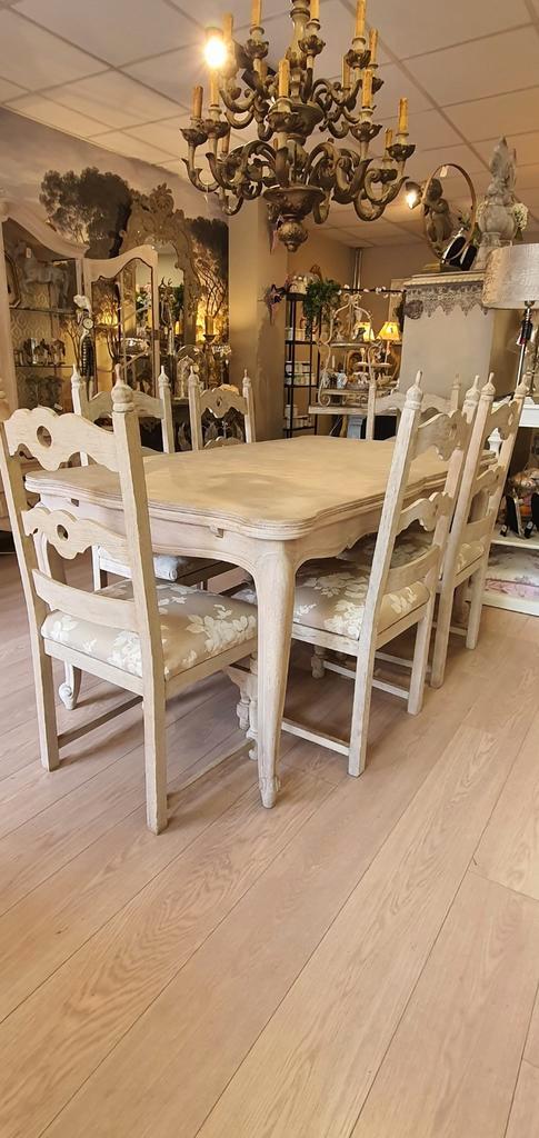 Landelijke Eiken Ceresu Eettafel met 6 stoelen, Huis en Inrichting, Complete eetkamers, Zo goed als nieuw, Ophalen of Verzenden