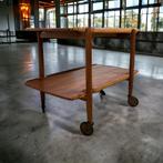 Vintage houten bar cart / roltafeltje / barmeubel, Antiek en Kunst, Ophalen of Verzenden