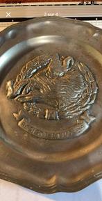 Assiette en étain des chasseurs ardennais, Enlèvement, Armée de terre, Objet d'art