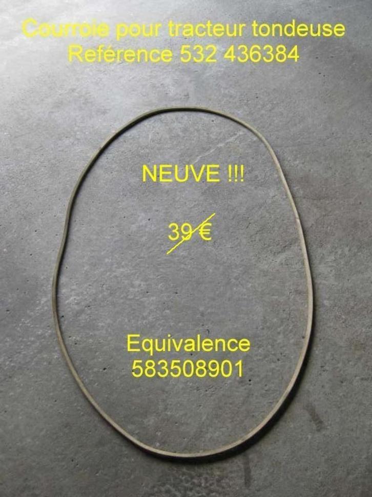 Courroie de tracteur tondeuse NEUVE - 532436384 ou 583508901, Tuin en Terras, Zitmaaiers, Nieuw, Ophalen