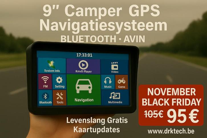 9' Camper,Auto GPS Navigatiesysteem IGO Europa Map.BLUETOOTH, Caravans en Kamperen, Mobilhome-accessoires, Nieuw, Ophalen of Verzenden