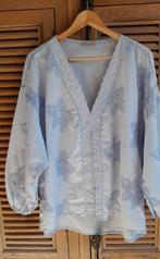 Prachtig geborduurde blouse X.L., Kleding | Dames, Grote Maten, Made in Italy, Blauw, Blouse of Tuniek, Nieuw