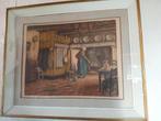Scène domestique - gravure - GEUDENS Albert, Antiek en Kunst, Kunst | Etsen en Gravures, Ophalen of Verzenden