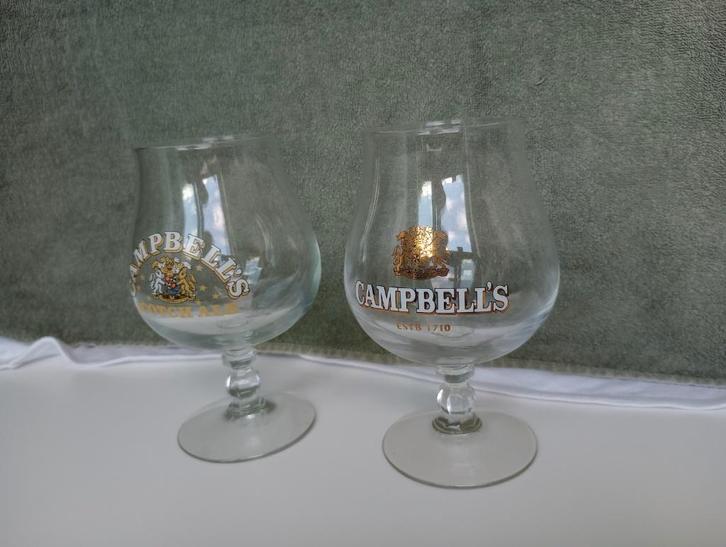 2x Campbell's : verschillende uitvoering, Verzamelen, Biermerken, Zo goed als nieuw, Glas of Glazen, Overige merken, Ophalen of Verzenden