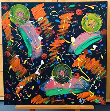 Peinture Acrylique sur toile de 60/60cm beschikbaar voor biedingen