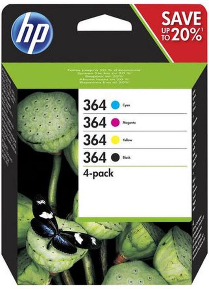 HP 364 - Inktcartridge Zwart en Kleur - 4Pack (N9J73AE), Informatique & Logiciels, Fournitures d'imprimante, Neuf, Cartridge, Enlèvement ou Envoi