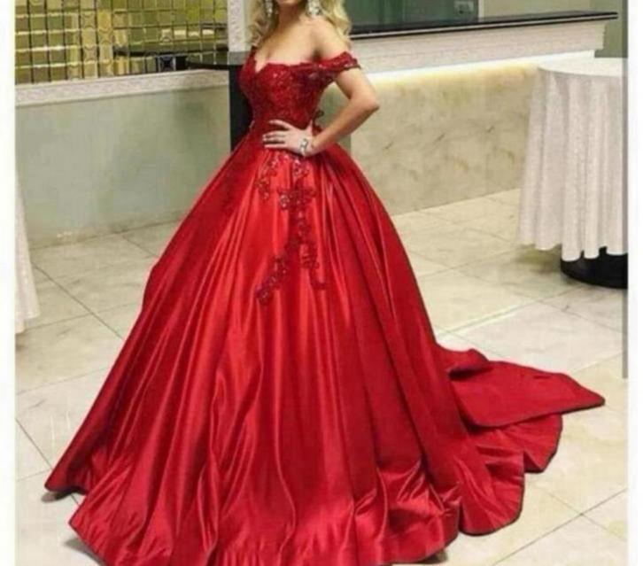 Trouwjurk Sweetheart Off Shoulder - Satijn baljurk gala jurk, Kleding | Dames, Trouwkleding en Trouwaccessoires, Nieuw, Trouwjurk