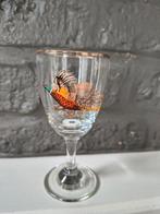 Oude jenever of aperitief glaasjes met afbeelding van fazant, Ophalen of Verzenden, Zo goed als nieuw, Borrel- of Shotglas