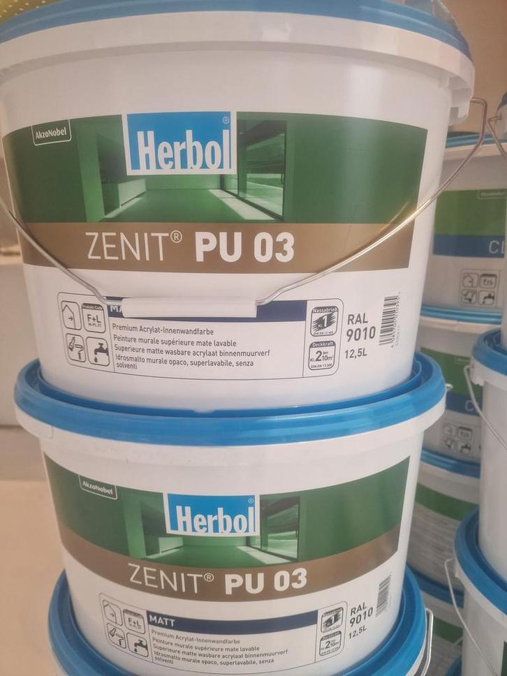 Premium muurverf, topkwaliteit, Doe-het-zelf en Bouw, Verf, Beits en Lak, Nieuw, Verf, 10 tot 15 liter, Wit, Ophalen
