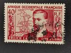 Frans West-Afrika 1952 - stichter van Ivoorkust - landkaart, Ophalen of Verzenden, Overige landen, Gestempeld