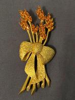 Broche plaquée or et strass, longueur 10 cm, Avec strass, Enlèvement ou Envoi, Neuf, Or