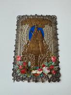 Antiek religieus devotieprentje – goud reliëf & kantpapier, Enlèvement