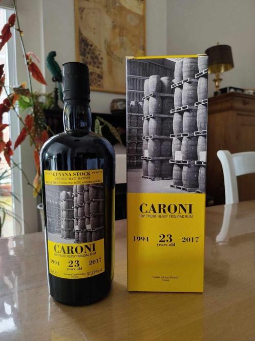 Caroni rum 23 jaar oud 1994 Guyana - dubbele rijping - 57,18, Verzamelen, Wijnen, Nieuw, Overige typen, Overige gebieden, Vol