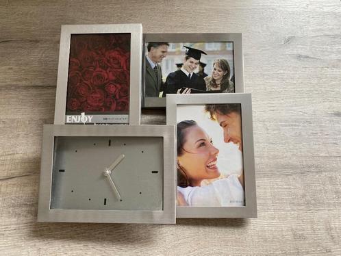 Klok met fotokader, Huis en Inrichting, Woonaccessoires | Klokken, Gebruikt, Overige typen, Analoog, Ophalen