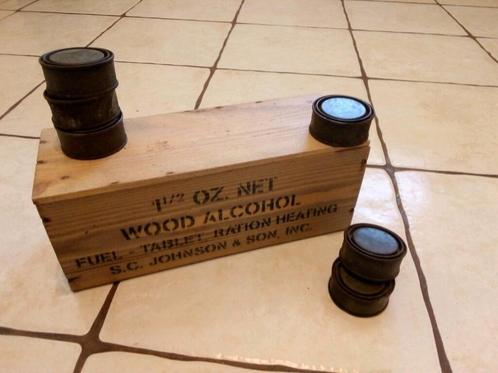 Hoesje in Amerikaanse WO2-stijl: WOOD ALCOHOL - FUEL TABLET, Verzamelen, Militaria | Tweede Wereldoorlog, Verzenden