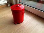 Afvalbak met deksel, rood, Huis en Inrichting, Ophalen, Met pedaal, Zo goed als nieuw, Metaal
