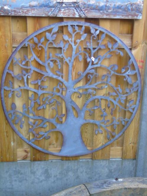 Levensboom 99 cm smeedijzeren wanddecoratie, Tuin en Terras, Tuinwanddecoratie, Nieuw, Ophalen