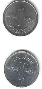 2 Munten Finland (SUOMEN) 1 Penni 1969 1970 Pr, Ophalen of Verzenden, Losse munt, Overige landen