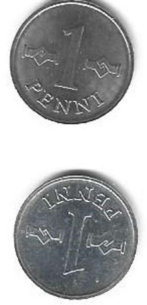 2 Munten Finland (SUOMEN) 1 Penni 1969 1970 Pr, Postzegels en Munten, Munten | Europa | Niet-Euromunten, Losse munt, Overige landen