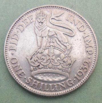 1932 One Shilling India Imperator en argent