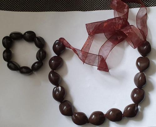 Prachtig setje, armband en krans – als nieuw, Handtassen en Accessoires, Armbanden, Zo goed als nieuw, Overige materialen, Bruin