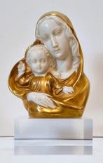 Beeld Maria met kind, porselein, goud verguld., Antiek en Kunst, Ophalen of Verzenden