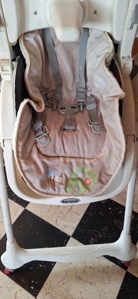 Chaise haute BREVI B FUN, Kinderen en Baby's, Kinderstoelen, Gebruikt, Inklapstoel, Aanschuifbaar, Afneembaar eetblad, Gordel(s)