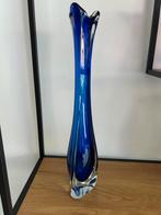 Murano sommerso glazen vaas blauw, Ophalen of Verzenden