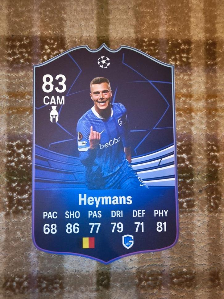 Voetbalkaartje (35cmx23cm) - Daan Heymans / KRC Genk, Hobby & Loisirs créatifs, Autocollants & Images, Comme neuf, Image, Enlèvement