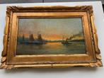 Romain Steppe ( 1859-1927) Zeilschepen op de Schelde, Antiek en Kunst, Ophalen of Verzenden