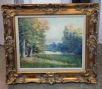 Julien STAPPERS, vijverlandschap op doek, Antiek en Kunst, Ophalen of Verzenden
