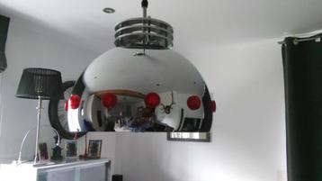 Retro hanglamp chroom bol 70s vintage bollamp