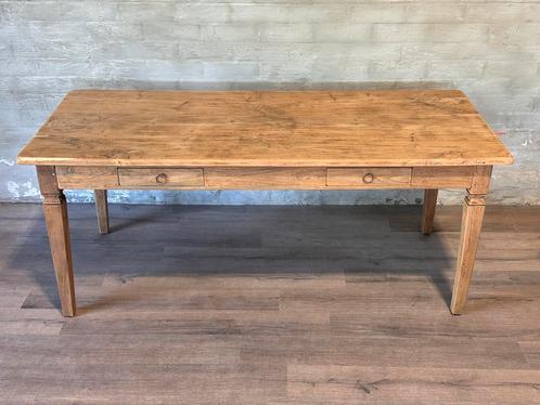 Antieke boerentafel - 200 x 89 cm + 81 cm hoog / 2 lades, Huis en Inrichting, Tafels | Eettafels, Zo goed als nieuw, 50 tot 100 cm