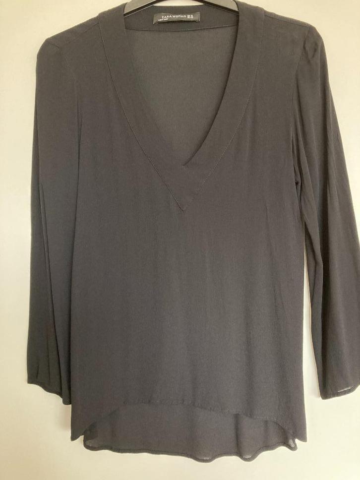 100% zwart bloesje van Zara maat XS, Kleding | Dames, Blouses en Tunieken, Zo goed als nieuw, Maat 34 (XS) of kleiner, Zwart, Ophalen of Verzenden
