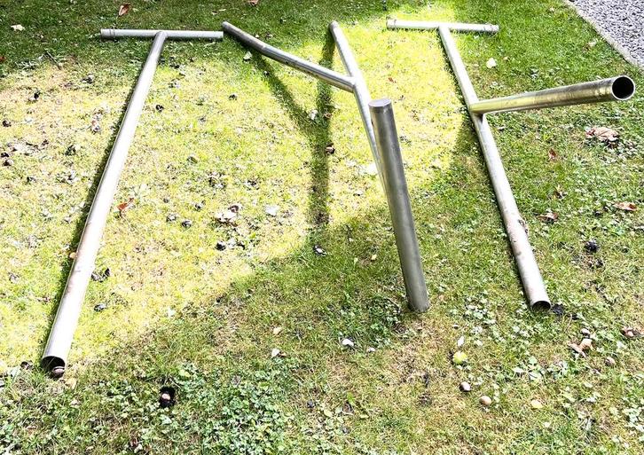 Piquets poteaux inox a linge seche linge, Tuin en Terras, Tuinmeubel-accessoires, Gebruikt, Ophalen