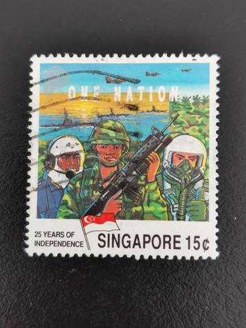 Singapour 1990 - soldats armés, avions de chasse, Enlèvement ou Envoi, Affranchi, Asie du Sud Est