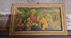 Oud antiek kader Christus met kinderen goud kader, Ophalen of Verzenden