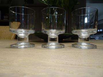 3 retro kristallen glazen
