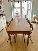 Eettafel - Engelse boerentafel in grenenhout met lade, Huis en Inrichting, Ophalen, Gebruikt, 50 tot 100 cm, Vijf personen of meer
