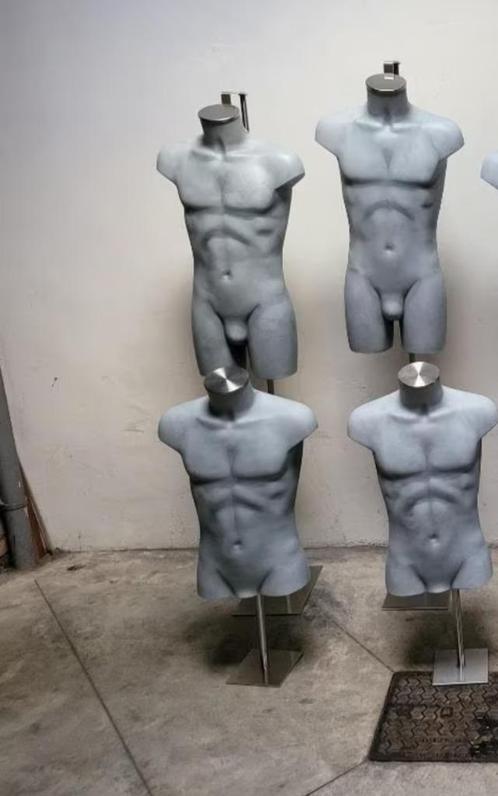 Paspoppen Mannen op voet met nekbevestiging en Verstelbaar, Hobby en Vrije tijd, Naaien en Fournituren, Zo goed als nieuw, Paspop