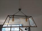 Landelijke stalen luster, Huis en Inrichting, Ophalen, Gebruikt, Glas, Landelijk