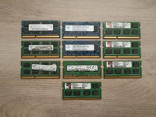 Partij 2GB DDR3 Laptop RAM modules/geheugens 10x geheugen, Computers en Software, RAM geheugen, Ophalen of Verzenden